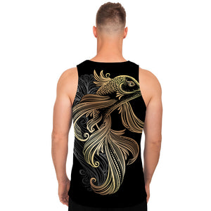 Bohemian Spiritual Fish Print Men's Tank Top