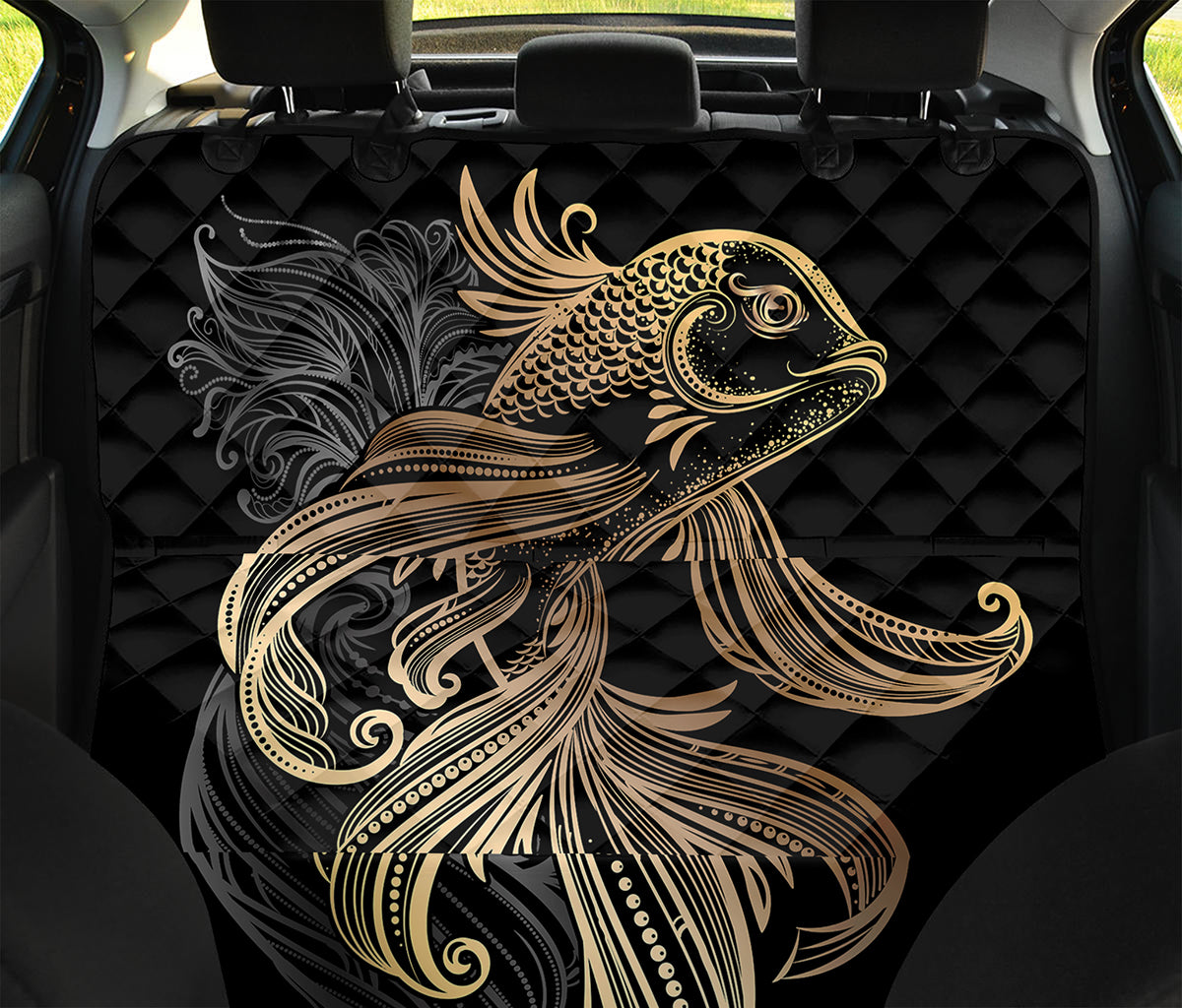 Bohemian Spiritual Fish Print Pet Car Back Seat Cover