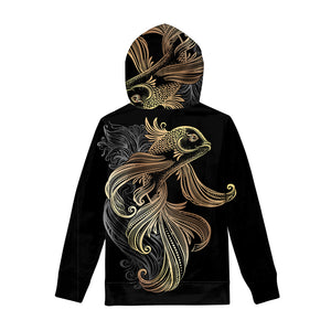 Bohemian Spiritual Fish Print Pullover Hoodie