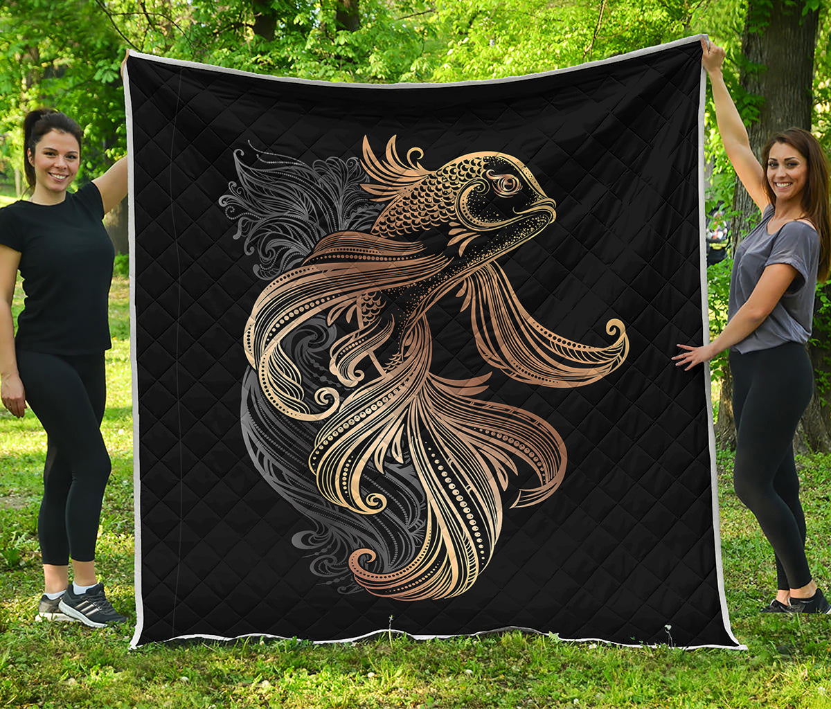 Bohemian Spiritual Fish Print Quilt