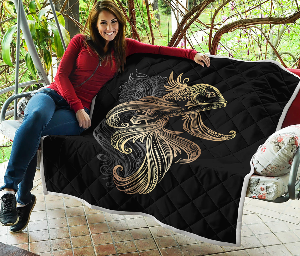 Bohemian Spiritual Fish Print Quilt