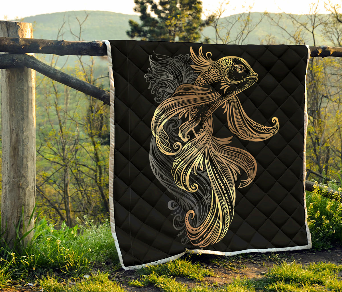 Bohemian Spiritual Fish Print Quilt