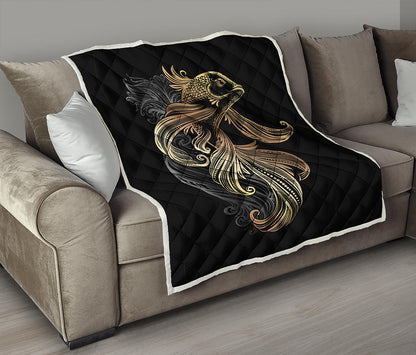Bohemian Spiritual Fish Print Quilt