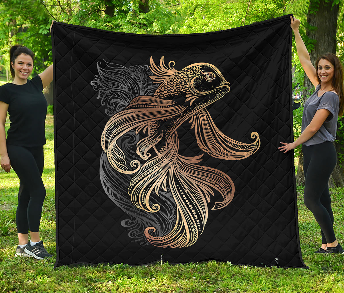 Bohemian Spiritual Fish Print Quilt