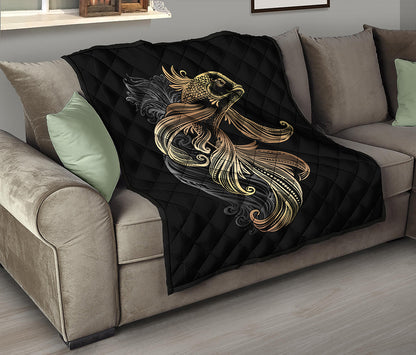 Bohemian Spiritual Fish Print Quilt