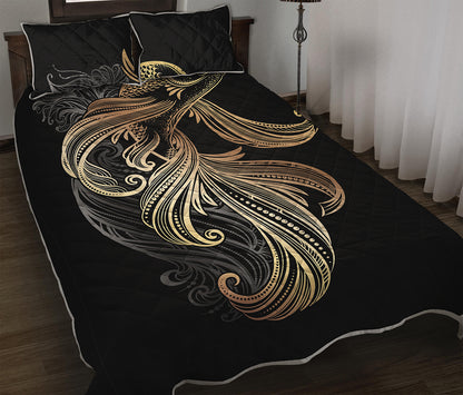 Bohemian Spiritual Fish Print Quilt Bed Set