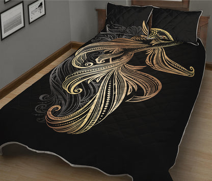 Bohemian Spiritual Fish Print Quilt Bed Set