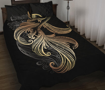 Bohemian Spiritual Fish Print Quilt Bed Set