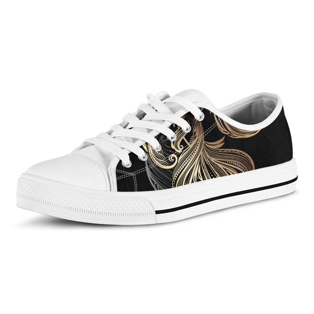 Bohemian Spiritual Fish Print White Low Top Shoes