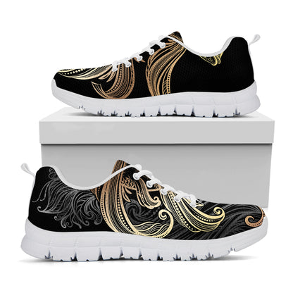 Bohemian Spiritual Fish Print White Sneakers