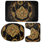 Bohemian Sun And Moon Print 3 Piece Bath Mat Set