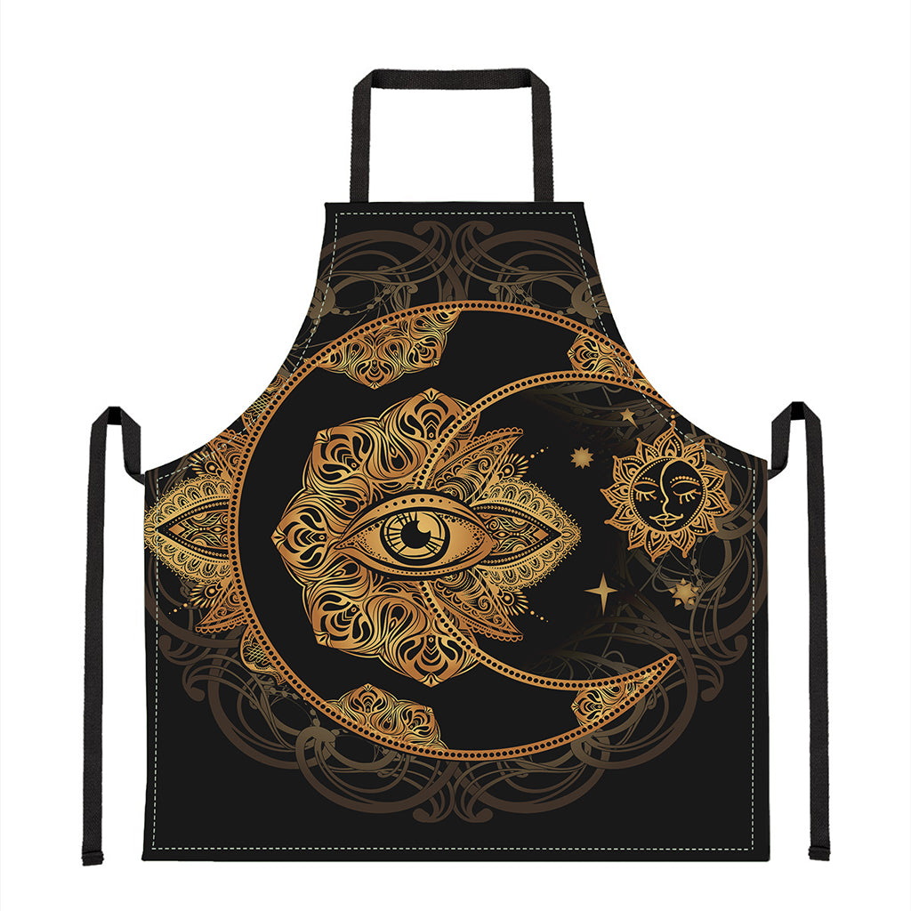 Bohemian Sun And Moon Print Apron