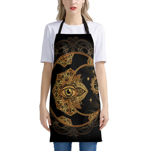 Bohemian Sun And Moon Print Apron