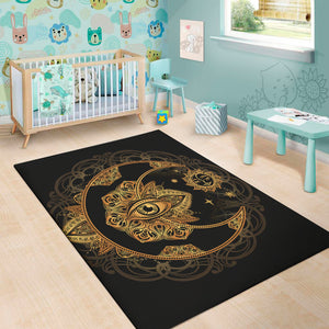 Bohemian Sun And Moon Print Area Rug