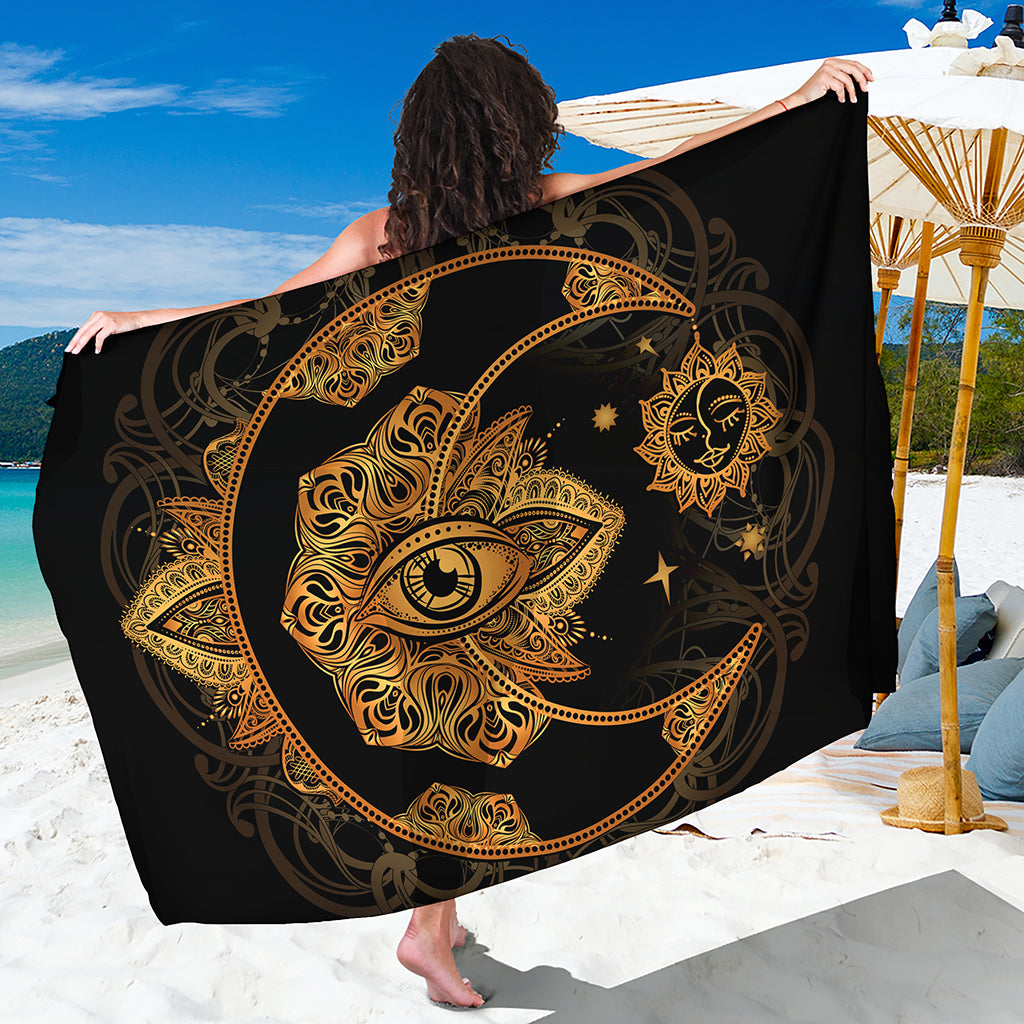 Bohemian Sun And Moon Print Beach Sarong Wrap