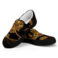 Bohemian Sun And Moon Print Black Slip On Sneakers