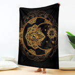 Bohemian Sun And Moon Print Blanket