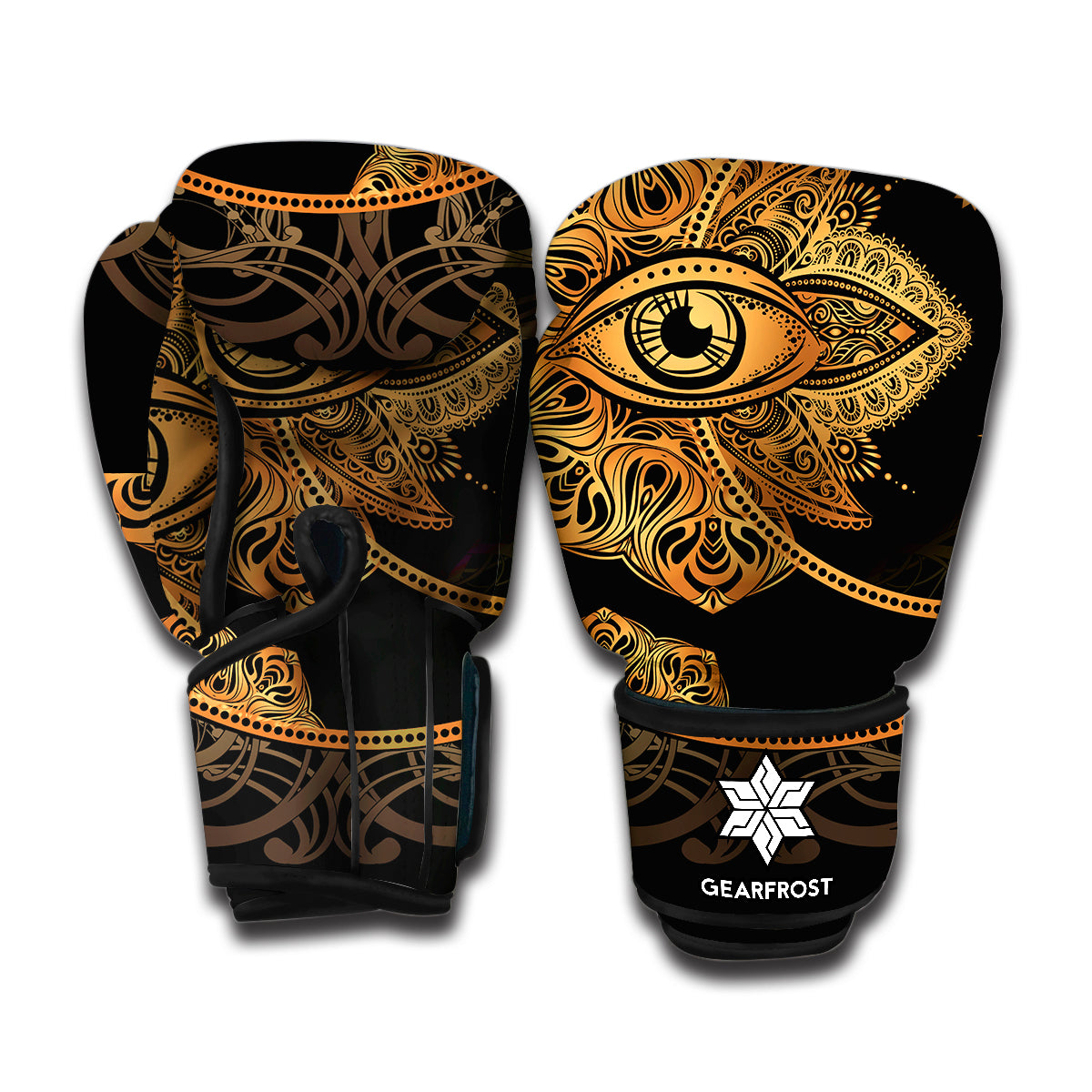 Bohemian Sun And Moon Print Boxing Gloves