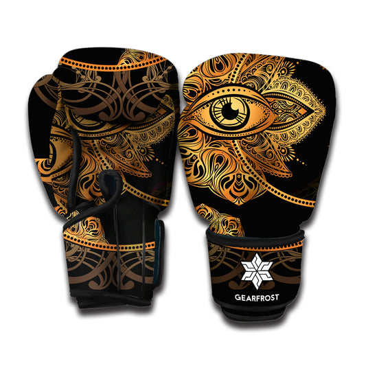 Bohemian Sun And Moon Print Boxing Gloves