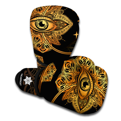 Bohemian Sun And Moon Print Boxing Gloves