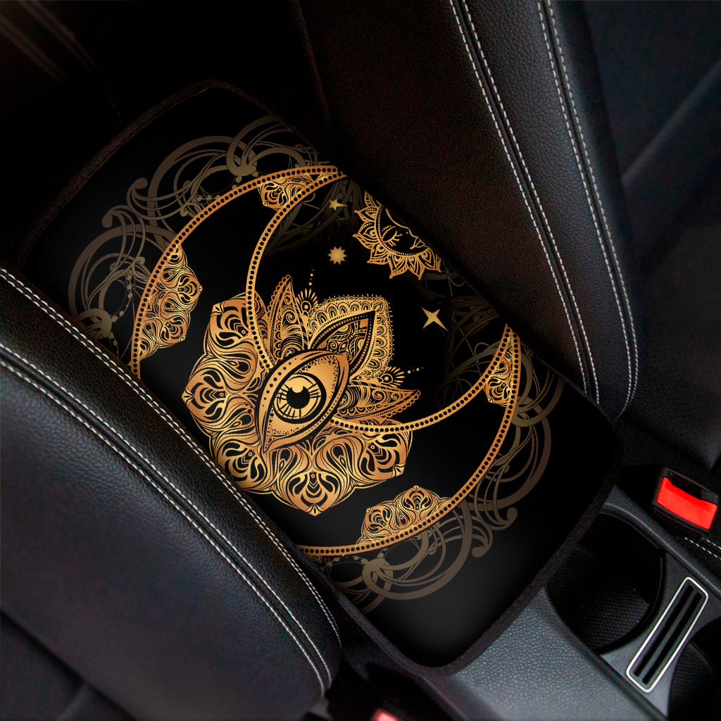 Bohemian Sun And Moon Print Car Center Console Cover