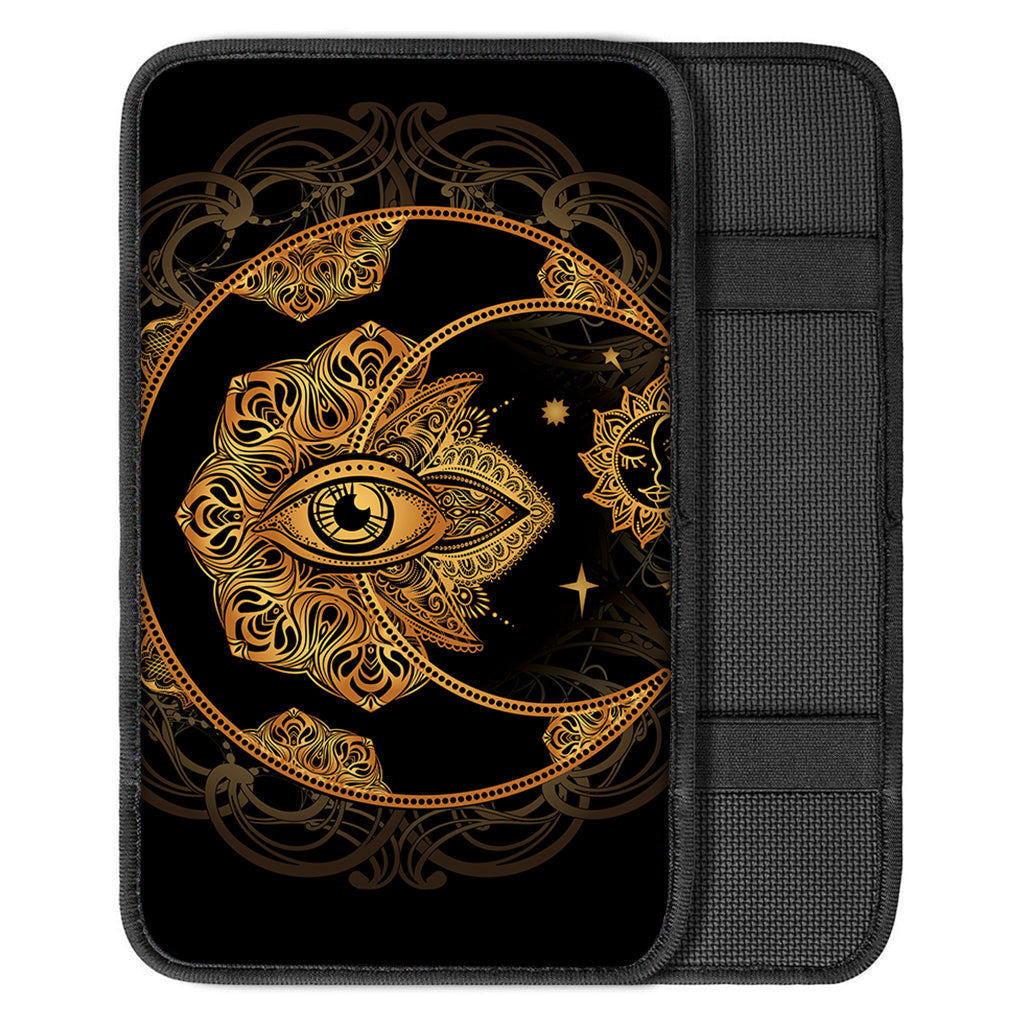 Bohemian Sun And Moon Print Car Center Console Cover