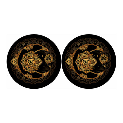 Bohemian Sun And Moon Print Car Coasters