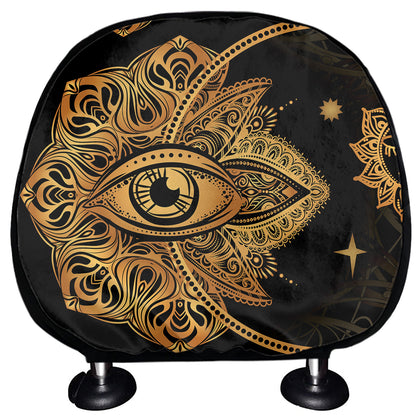 Bohemian Sun And Moon Print Car Headrest Covers