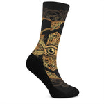 Bohemian Sun And Moon Print Crew Socks