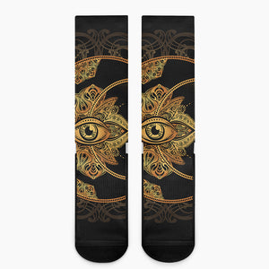 Bohemian Sun And Moon Print Crew Socks