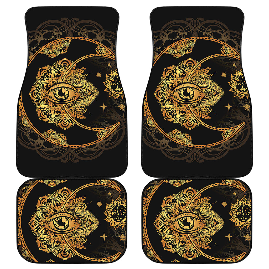 Bohemian Sun And Moon Print Front and Back Car Floor Mats