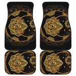 Bohemian Sun And Moon Print Front and Back Car Floor Mats