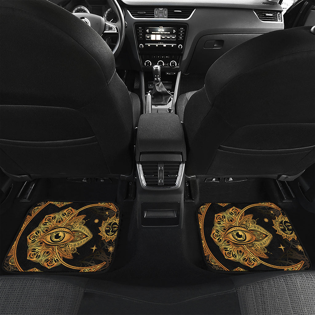 Bohemian Sun And Moon Print Front and Back Car Floor Mats