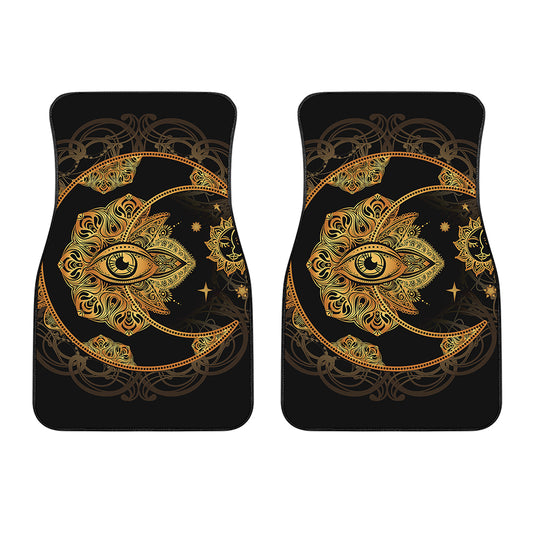 Bohemian Sun And Moon Print Front Car Floor Mats