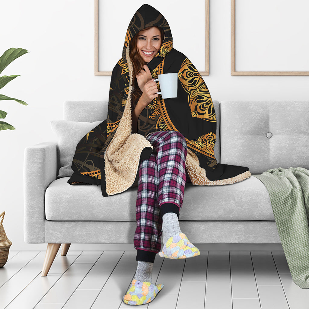 Bohemian Sun And Moon Print Hooded Blanket