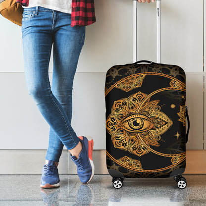 Bohemian Sun And Moon Print Luggage Cover