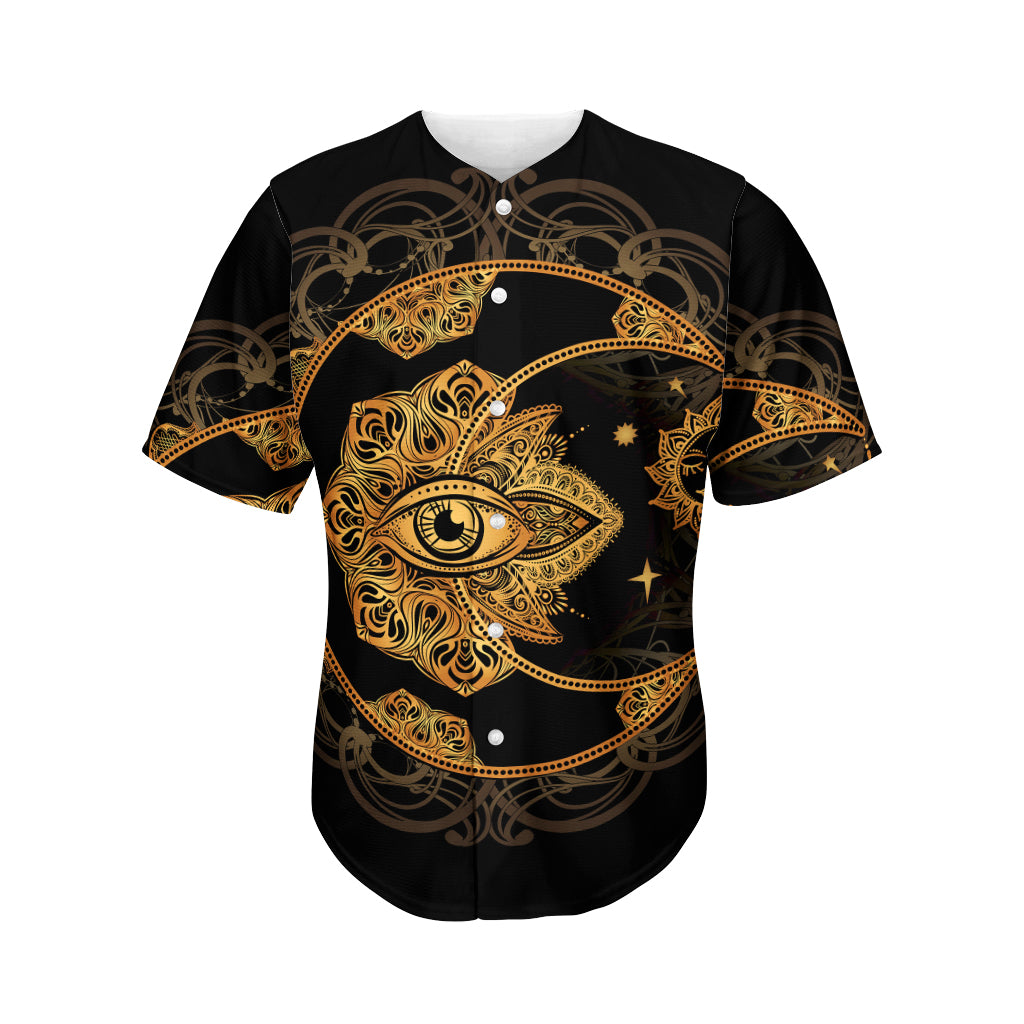 Bohemian Sun And Moon Print Men's Baseball Jersey