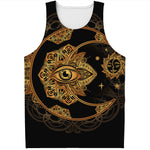 Bohemian Sun And Moon Print Men's Tank Top