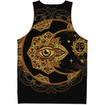 Bohemian Sun And Moon Print Men's Tank Top