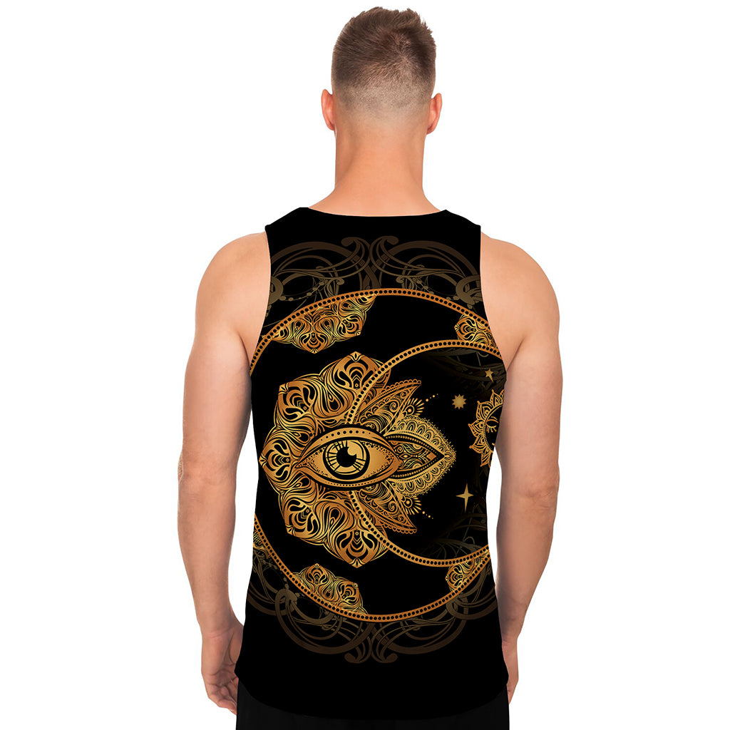 Bohemian Sun And Moon Print Men's Tank Top