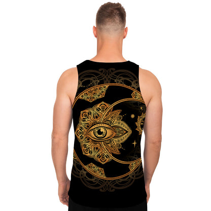 Bohemian Sun And Moon Print Men's Tank Top
