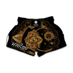 Bohemian Sun And Moon Print Muay Thai Boxing Shorts