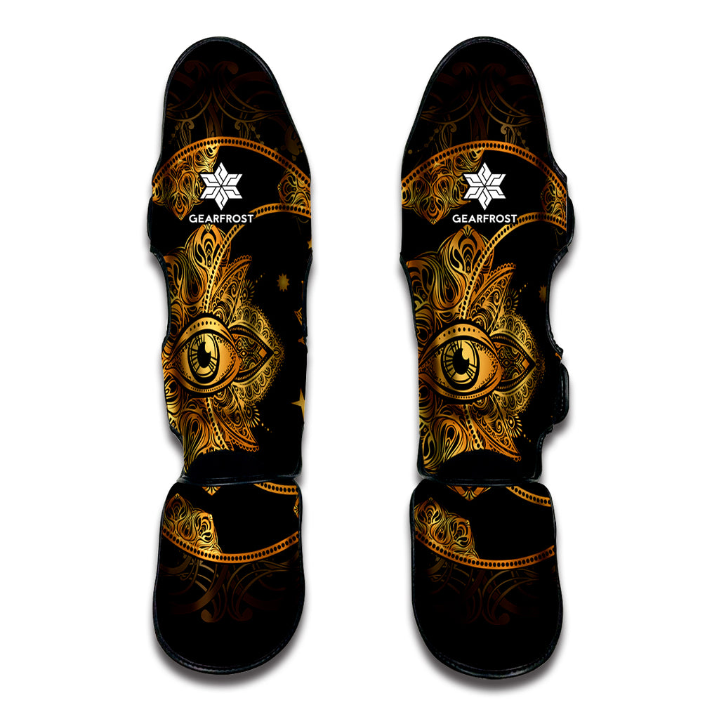 Bohemian Sun And Moon Print Muay Thai Shin Guard