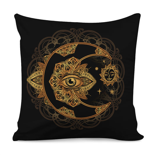 Bohemian Sun And Moon Print Pillow Cover