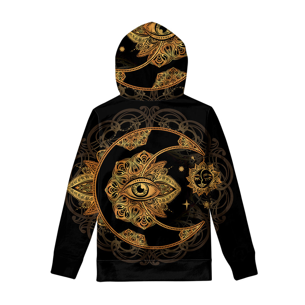 Bohemian Sun And Moon Print Pullover Hoodie