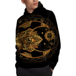 Bohemian Sun And Moon Print Pullover Hoodie
