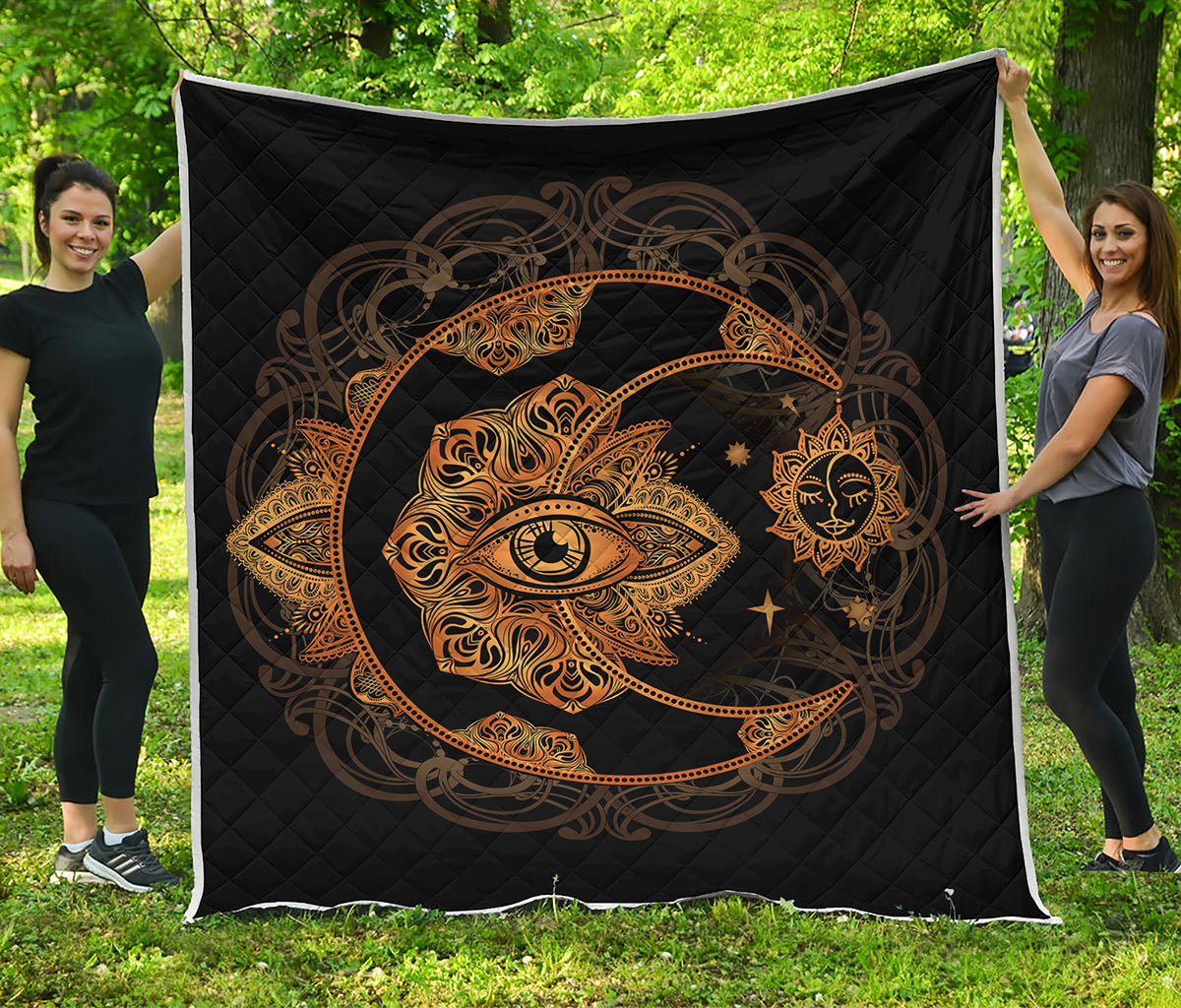 Bohemian Sun And Moon Print Quilt
