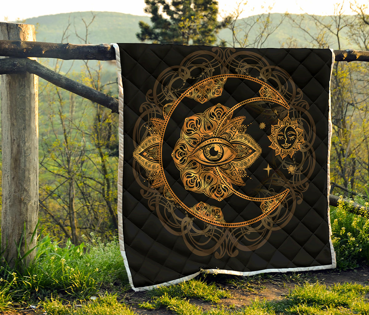 Bohemian Sun And Moon Print Quilt