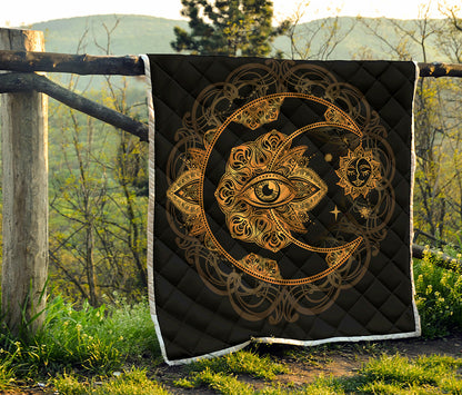 Bohemian Sun And Moon Print Quilt