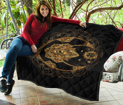 Bohemian Sun And Moon Print Quilt